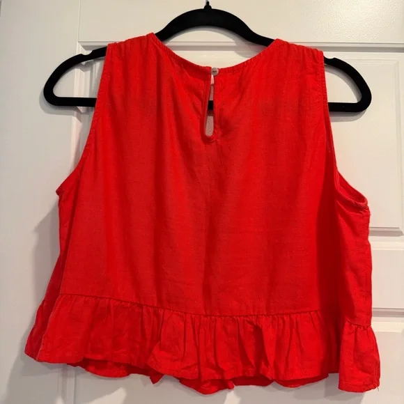 Nicole Miller Linen Blend Skirt Set Womens Medium Tiered Maxi Vacation Cruise - Picture 3 of 12